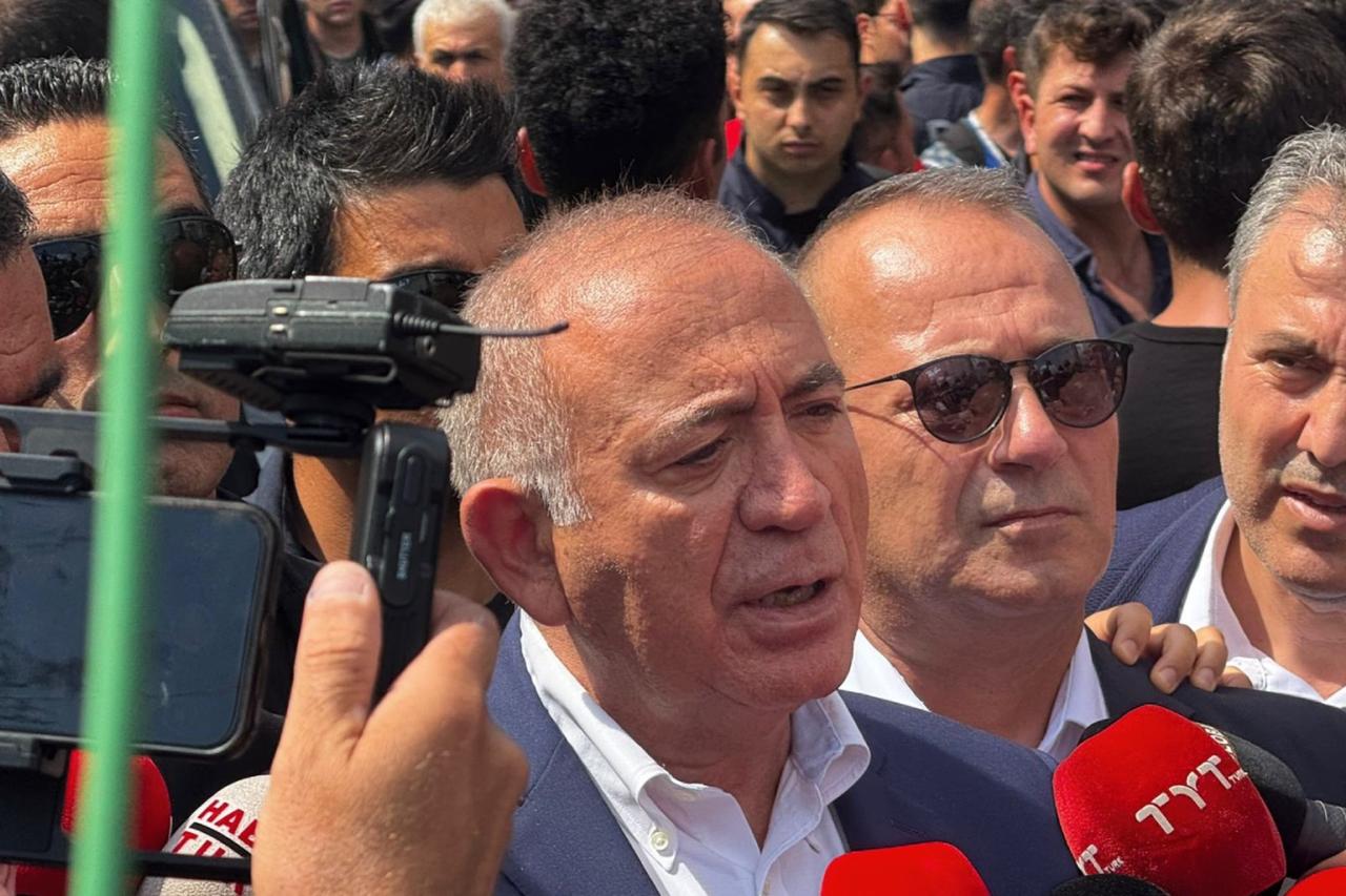 Court-appointed administrator Gursel Tekin speaking outside the Republican Peoples Party (CHP) Istanbul headquarters in Istanbul, Türkiye, Sept. 8, 2025. (Photo via X)