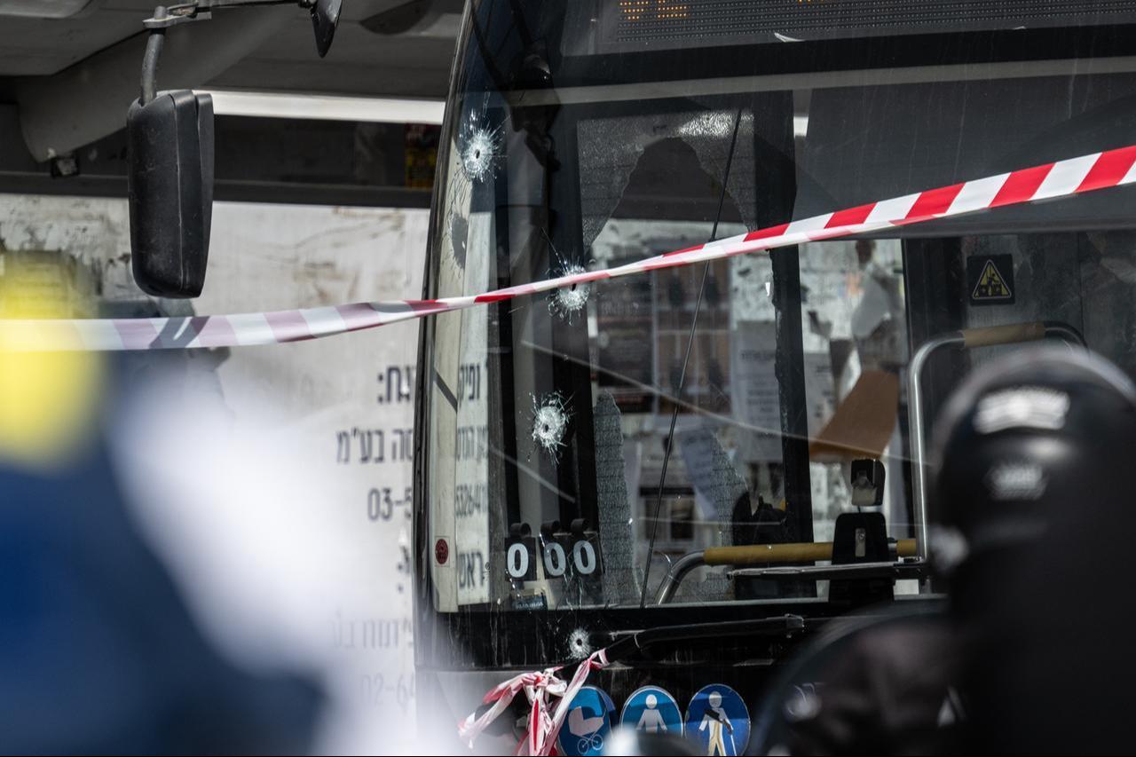 Reinforcements are dispatched to the area and roads are closed as a security precaution following an armed attack at the Ramot Junction at the entrance to East Jerusalem leaves four people dead and 15 others injured, September 8, 2025. (AA Photo)