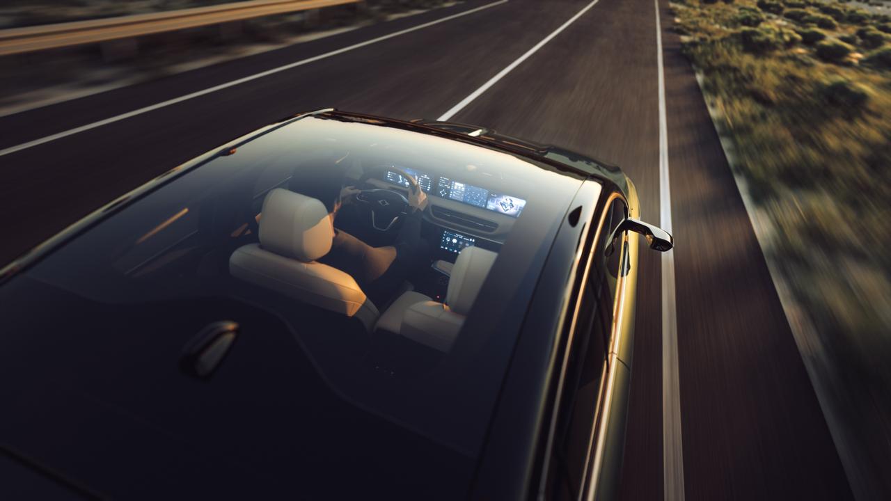Promotional photo depicts the panoramic glass roof of Togg’s T10F sedan. (IHA Photo)