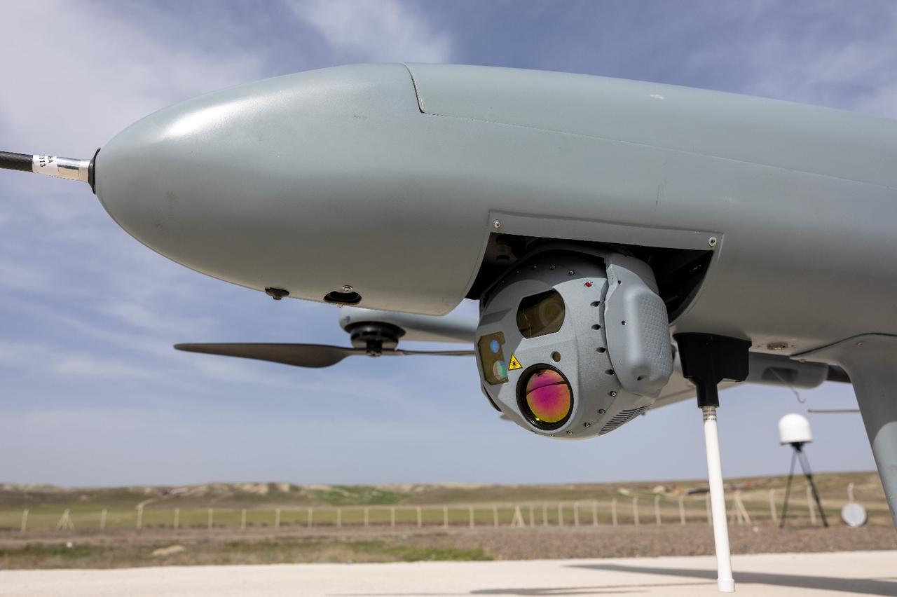 photo shows Asisguard's electro-optical reconnaissance, surveillance, and targeting system, the Aggoz Gimbal 275, accessed on Sept. 8, 2025. (AA Photo)