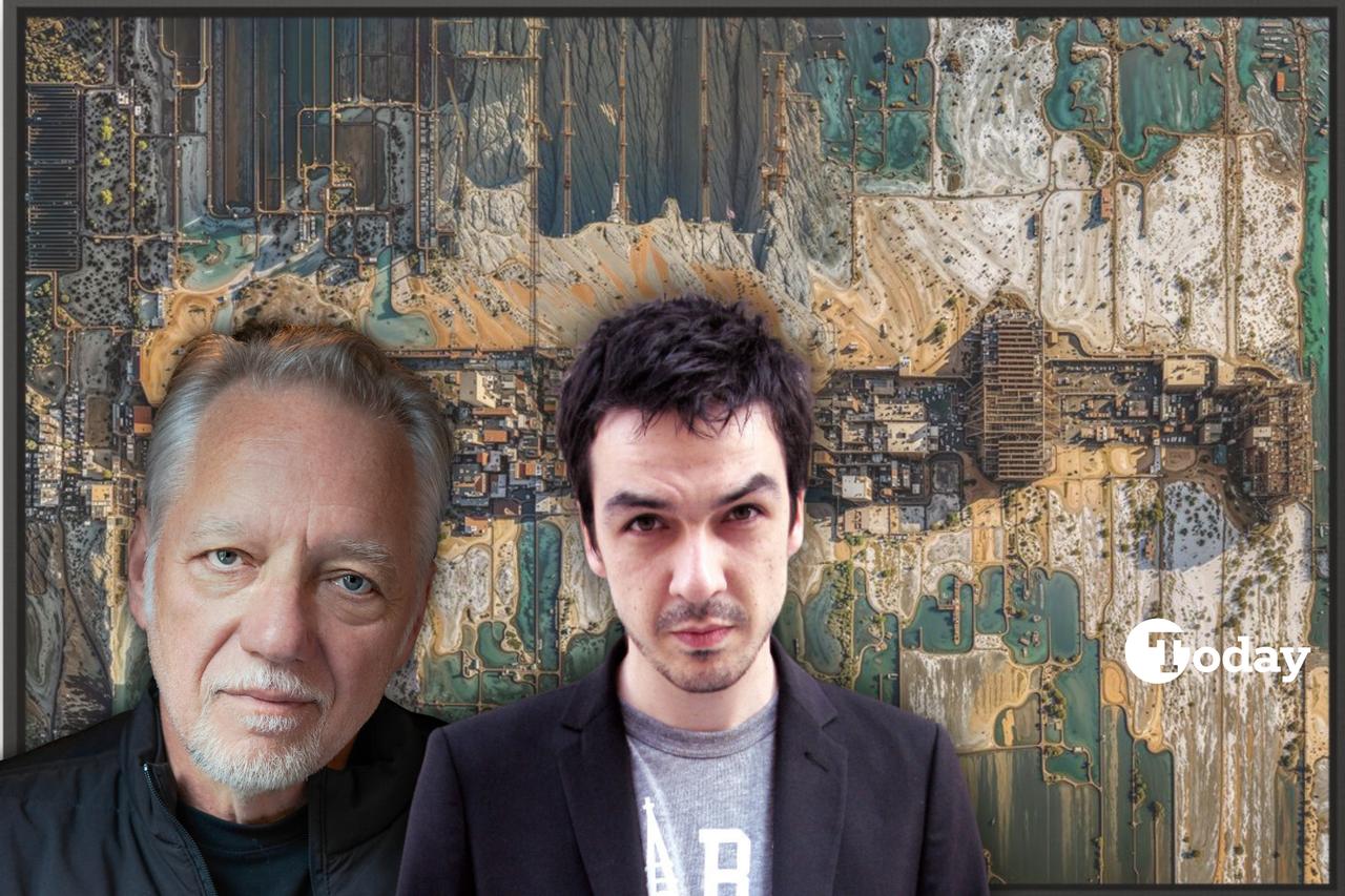 Canadian photographer Edward Burtynsky (Left; Photo by Christopher Michel) and Turkish artist Alkan Avcioglu (Right) collaborated on the exhibition Hypertopographics, blending photography with artificial intelligence. (Photo collage by Türkiye Today)