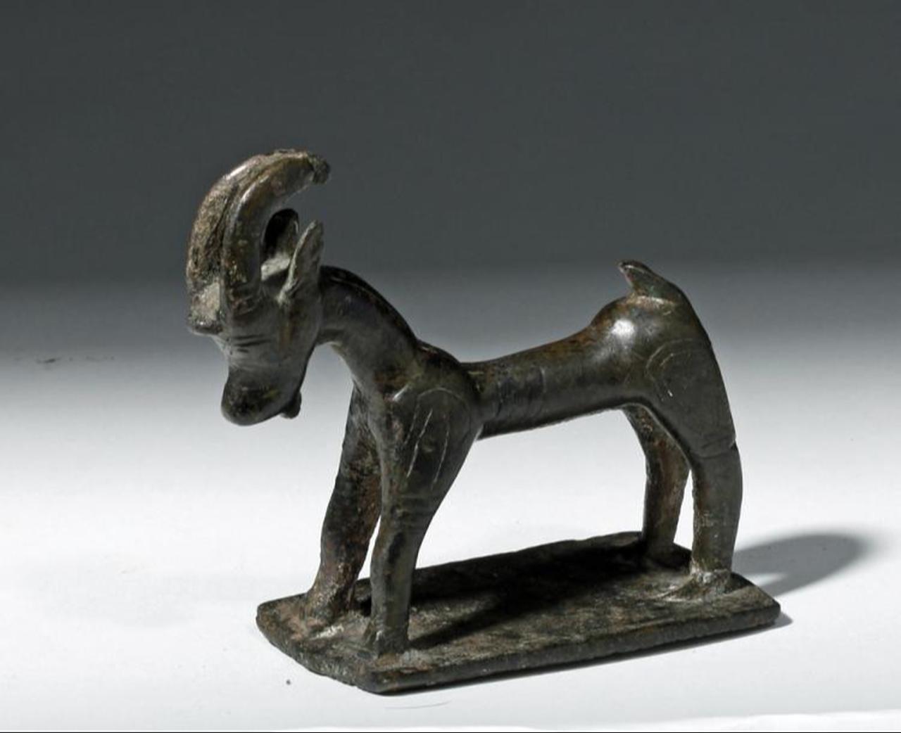 Bronze ibex figurine from Anatolia, 7th century B.C. (Photo via Artemis Fine Arts)