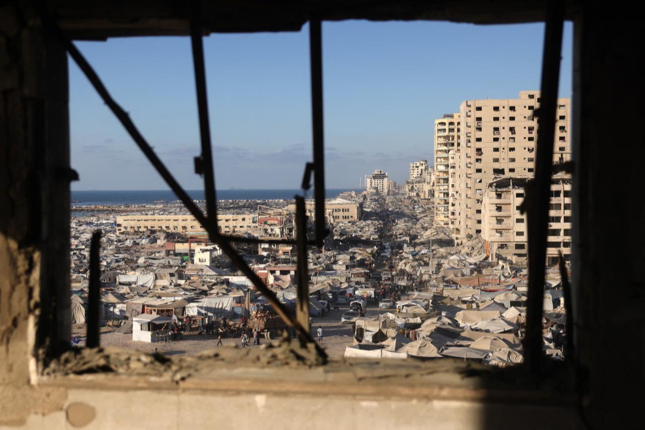 This picture shows damaged buildings in Gaza City, Sep. 1, 2025. (AFP Photo)