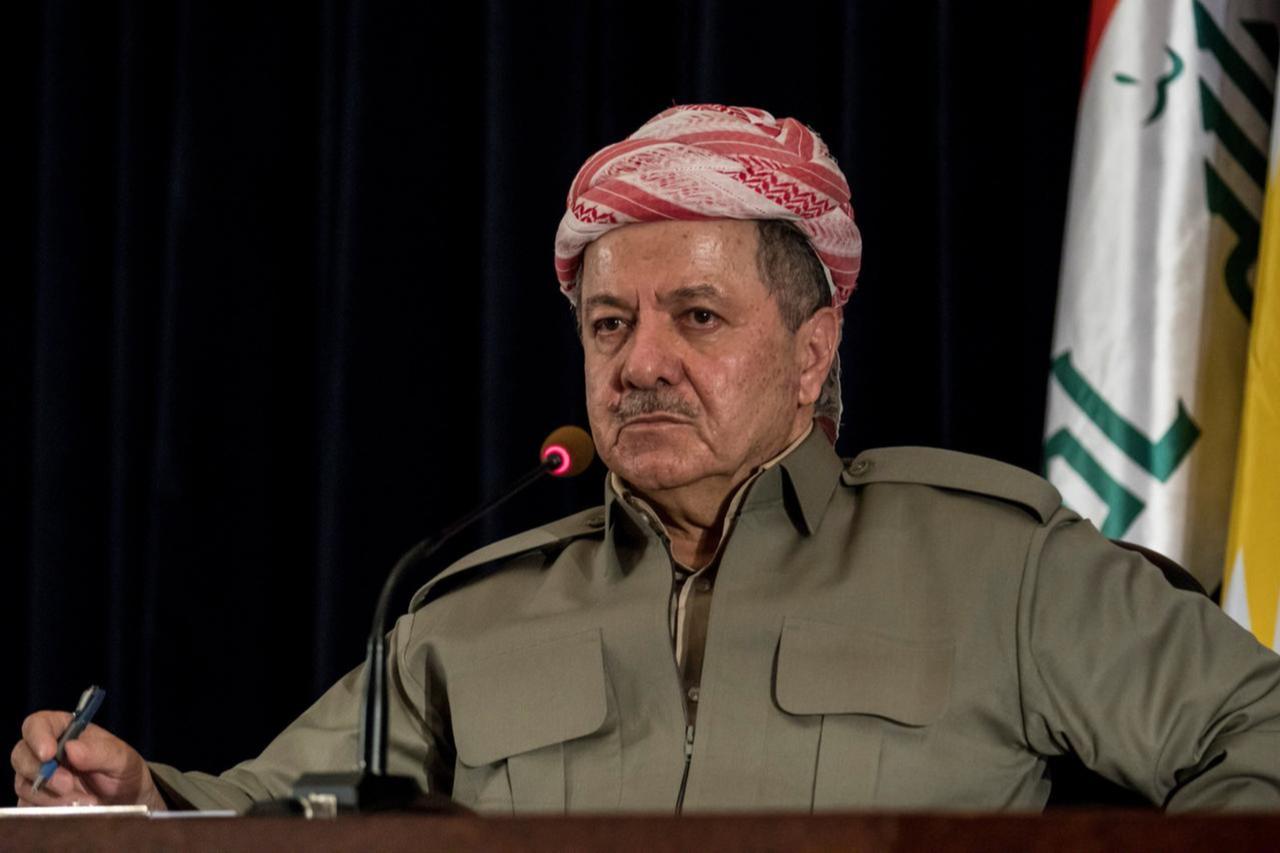 Masoud Barzani speaks to the media on September 24, 2017, in Erbil, Iraq. (AFP Photo)