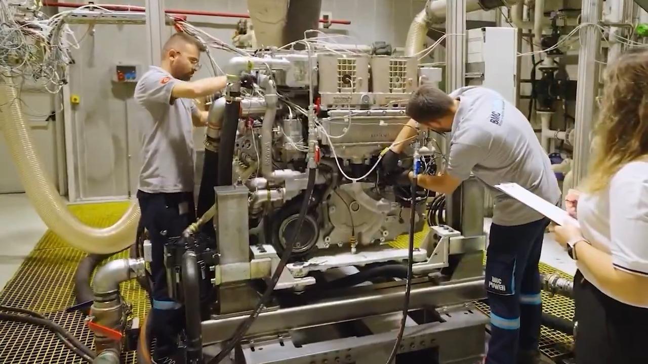 Engineers of BMC POWER are working on the Turkish Altay main battle tank's indigenous BATU engine at an unspecified location and time. (Photo via X/@halukgorgun)