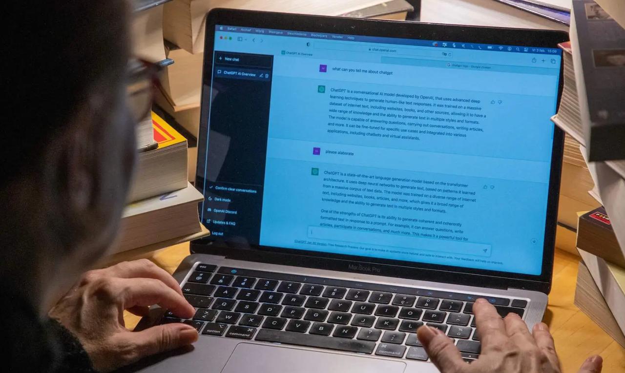 An image of a man using ChatGPT software. ( AFP Photo )