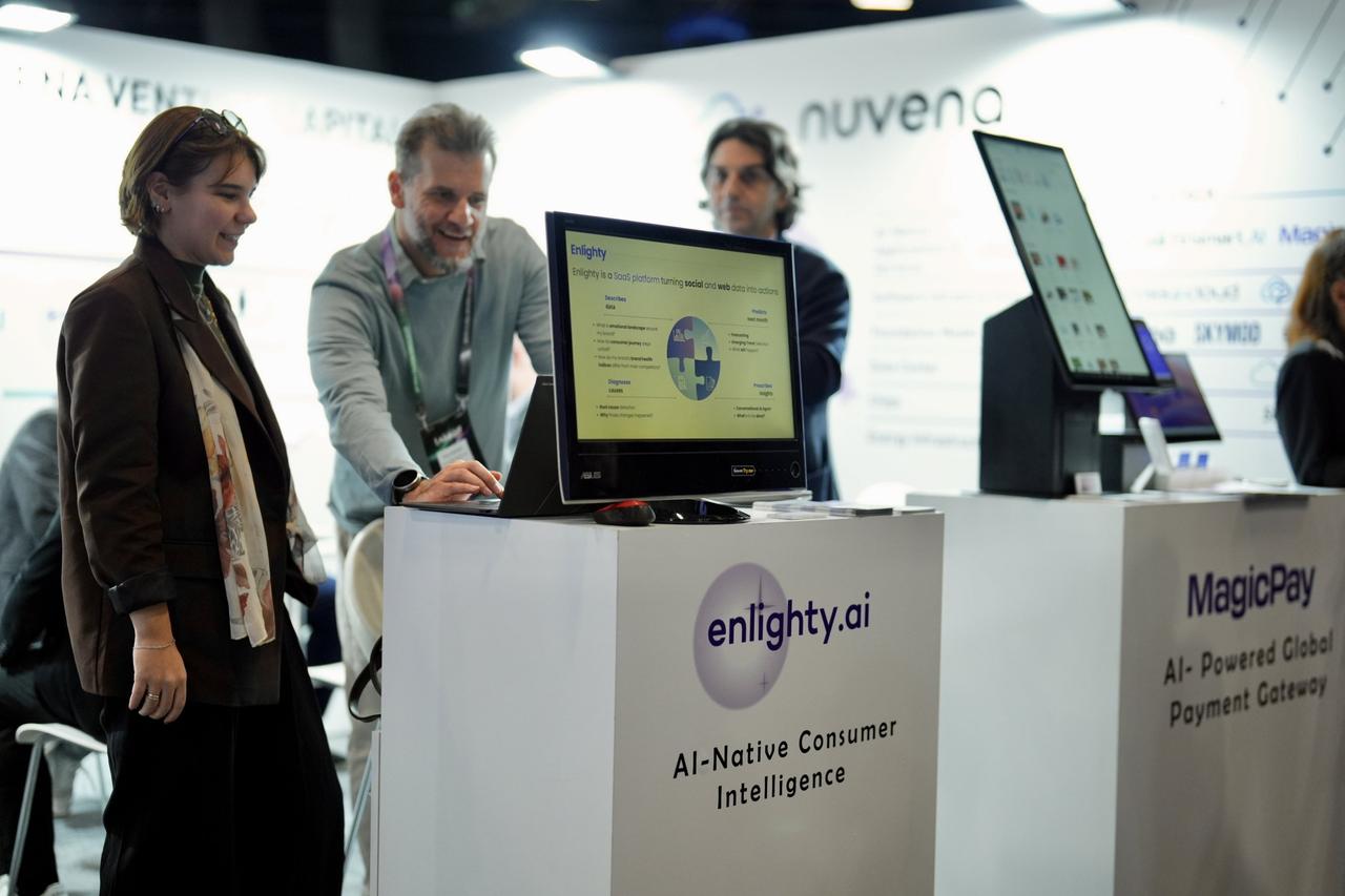 Ena Venture Capital's booth at the Take Off Istanbul Summit, Dec. 12, 2025. (AA Photo)