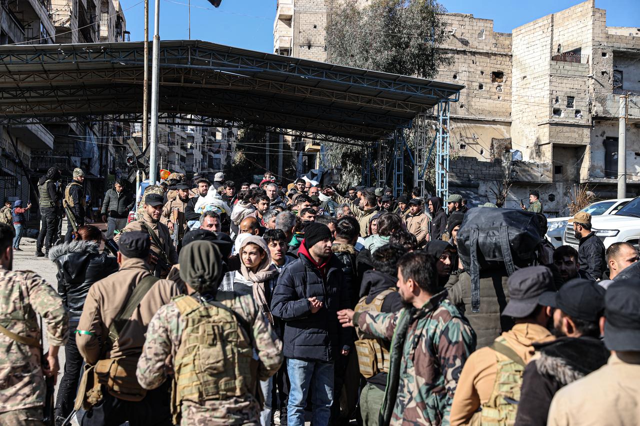 Evacuation of around 200 civilians, used as human shields by the terrorist organizations, continues under security measures after Syrian army units announced the liberation of the last neighborhood occupied by the terrorist organization YPG, operating under the name SDF at the Sheikh Maqsood neighborhood in Aleppo, Syria on Jan. 10, 2026. (AA Photo)