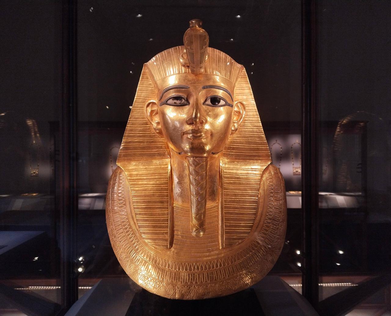This gold funerary mask is one of the most beautiful artifacts from the excavations at Tanis, on display at the Egyptian Museum in Cairo. (Photo via Facebook, The Egyptian Museum)