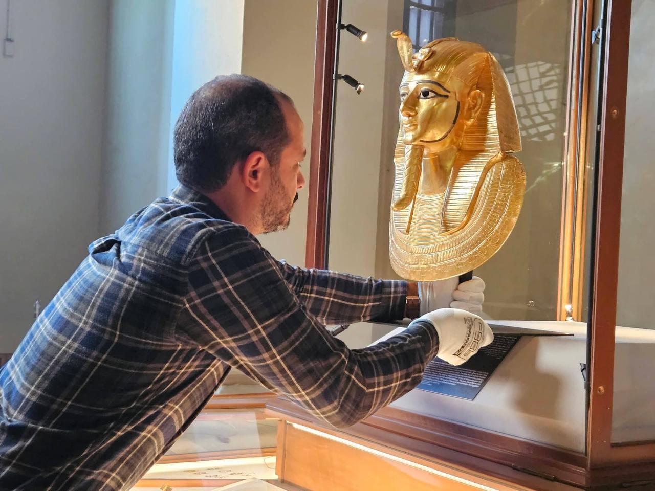 This gold funerary mask is one of the most beautiful artifacts from the excavations at Tanis, on display at the Egyptian Museum in Cairo. (Photo via Facebook, The Egyptian Museum)