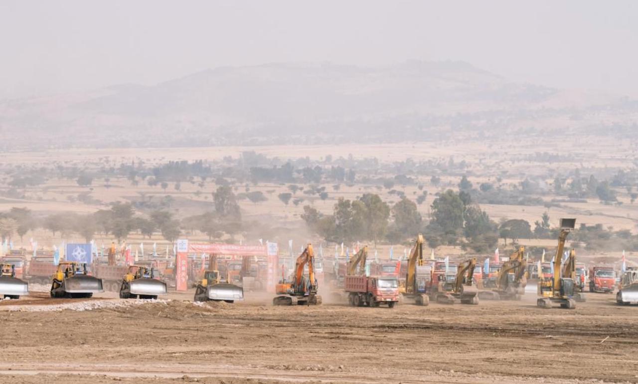 Abiy Ahmed, Prime Minister of Ethiopia, laid the foundation stone for Bishoftu International Airport in Addis Ababa on Jan. 10, 2026. ( Photo via X / @AbiyAhmedAli )