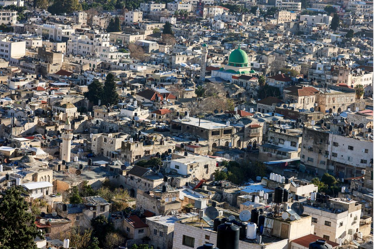 A general view of the old city of the Israeli-occupied northern West Bank city of Nablus, during an Israeli military operation on January 11, 2026. (AFP Photo)