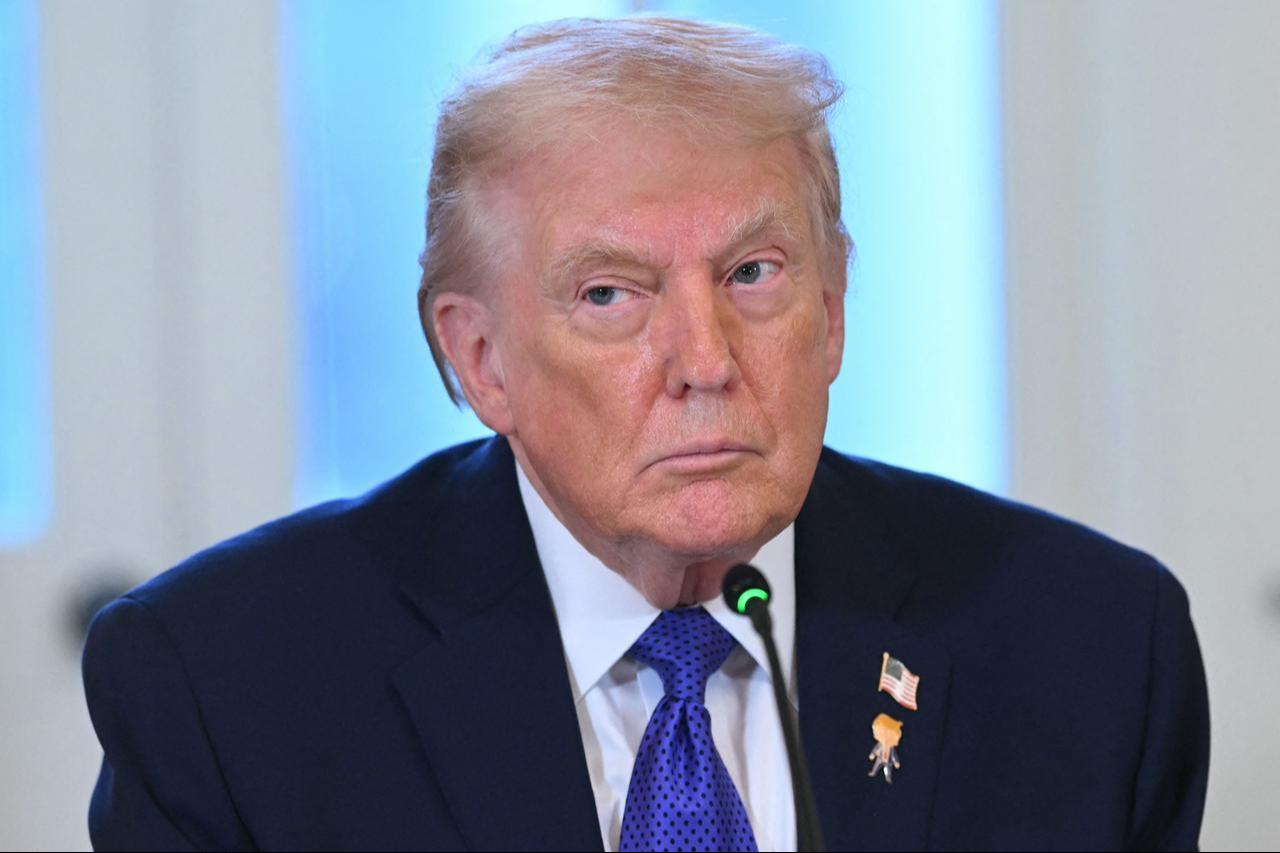 US President Donald Trump looks on during a meeting with US oil companies executives in the East Room of the White House in Washington, DC on Jan. 9, 2026. (AFP Photo)