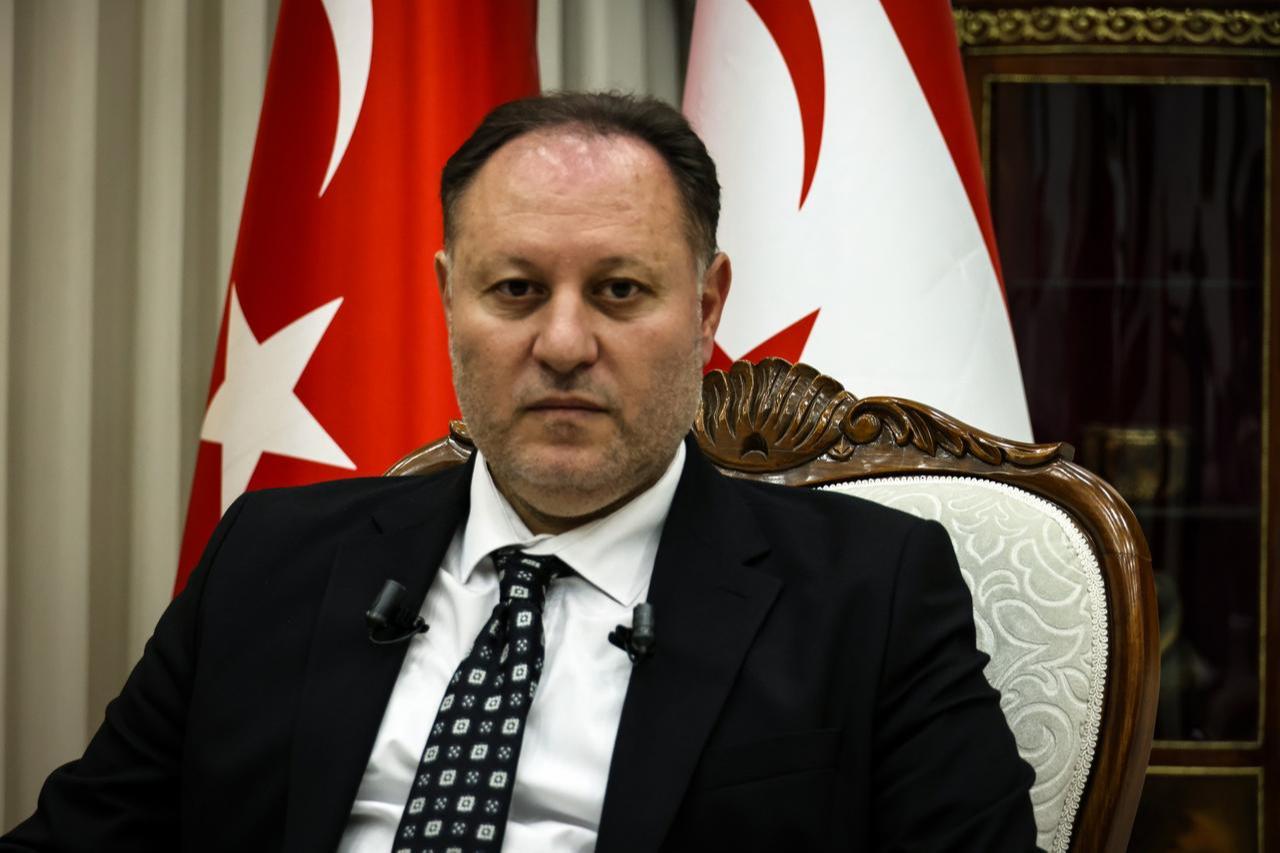 Ziya Ozturkler, President of the Republican Assembly of the Turkish Republic of Northern Cyprus (TRNC), during a program he attended on Cyprus TV March 27, 2025. (AA Photo)