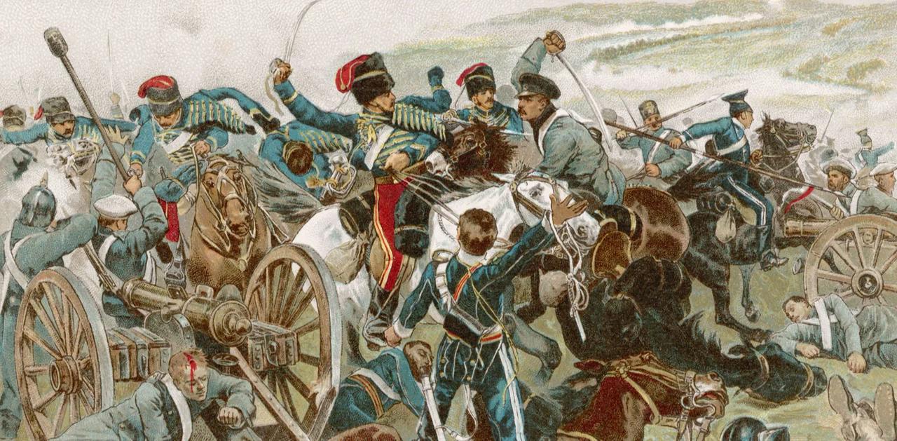 The Charge of the Light Brigade at the Battle of Balaklava (1854). Source: Encyclopoedia Britannica.