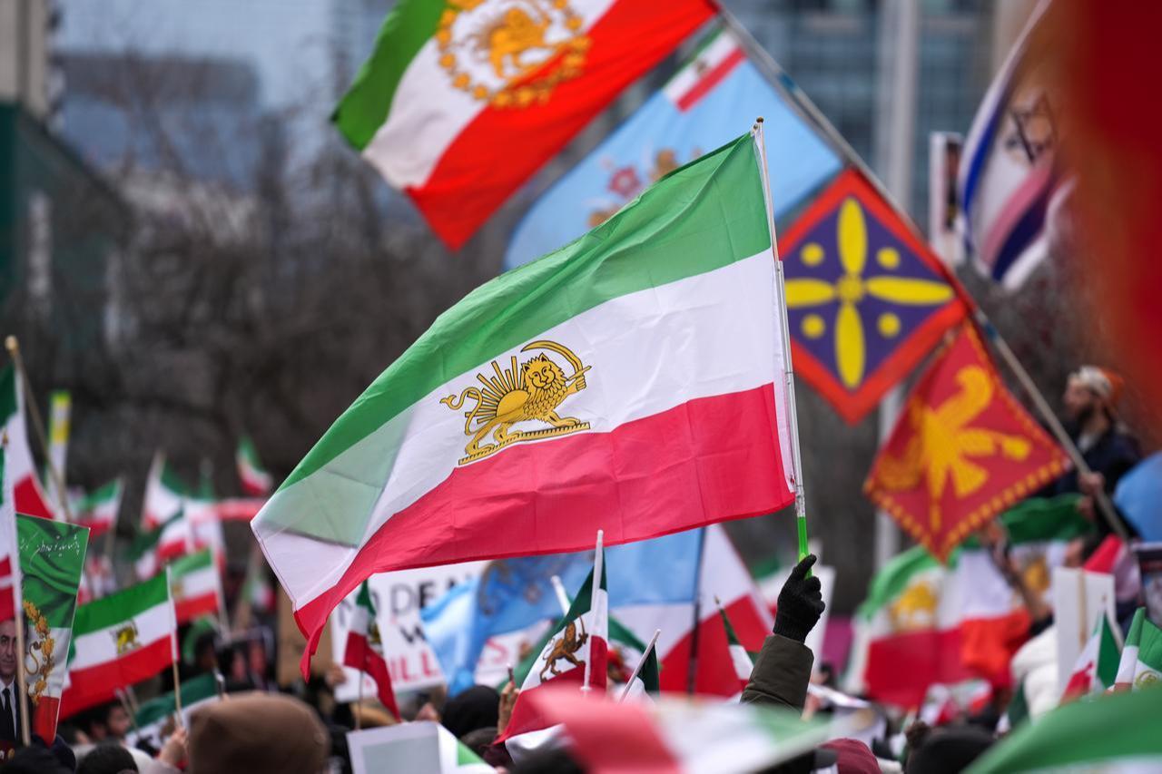 Iranian people living in Toronto attend a demonstration in solidarity with protesters in Iran, on January 13, 2026, in Toronto, Ontario, Canada. (AA Photo)
