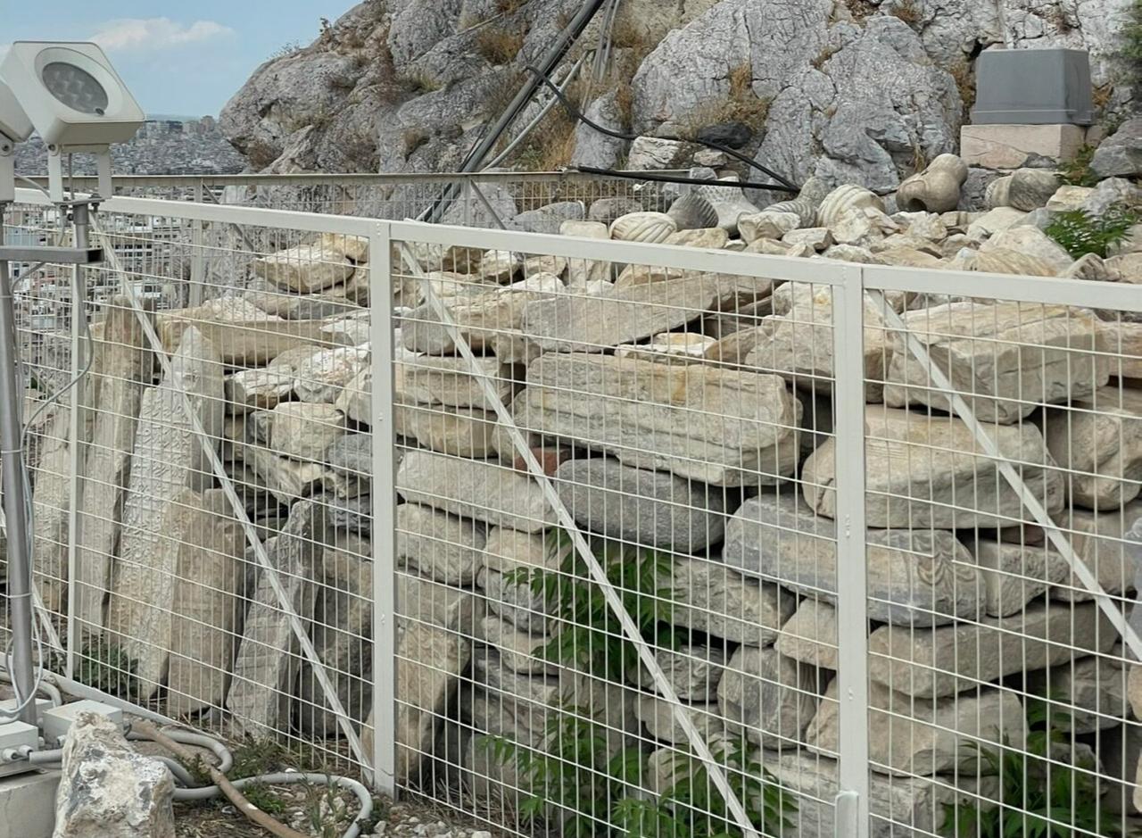 Ottoman tombstones randomly stacked, Acropolis of Athens, Greece, July 26, 2024. (Photo by Koray Erdogan/Türkiye Today)