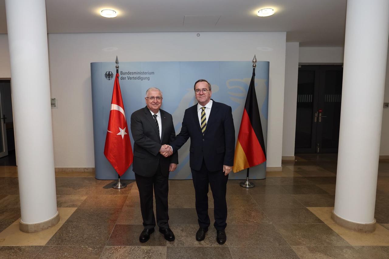 Turkish National Defense Minister Yasar Guler meets with German Defense Minister Boris Pistorius in Berlin, Germany on Jan. 14, 2026. (Turkish Defense Ministry / AA Photo)
