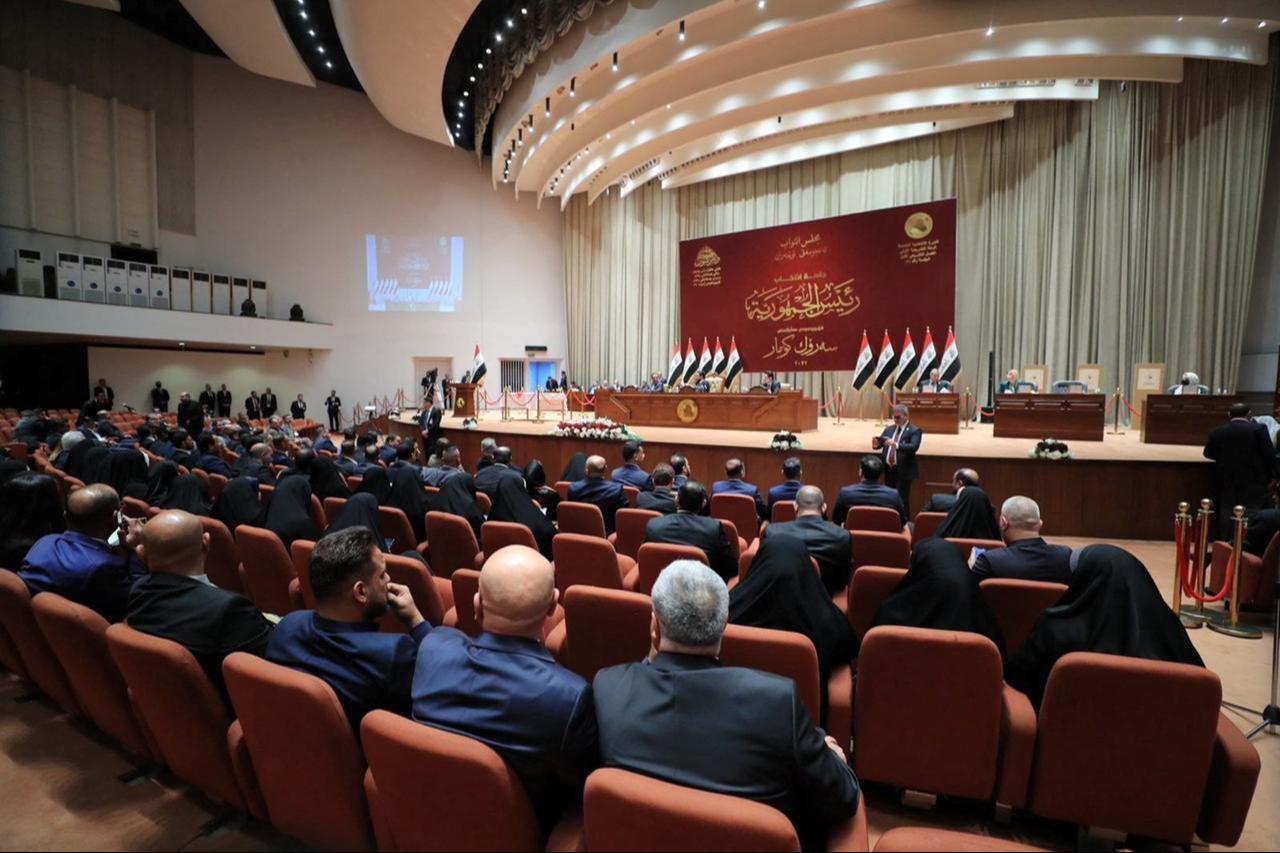 Iraqi deputies attend a session of the Iraqi Parliament in Baghdad, Iraq, March 26, 2022. (Photo via Iraqi Parliament Media Office )