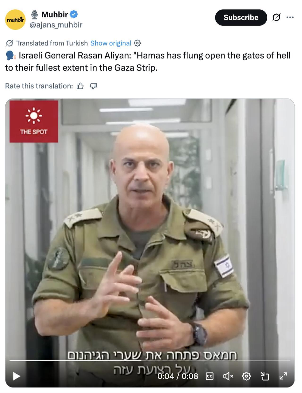 Muhbir (@ajans_muhbir), one of the accounts accused of pro-Israel bias, has repeatedly quoted official Israeli military propaganda accounts.