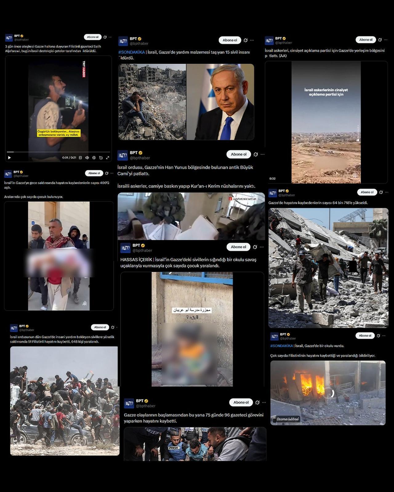 In a bid to refute the allegations of a pro-Israel stance, BPT issued a rebuttal highlighting a curated selection of its recent pro-Palestinian posts. (Image via X/ @bpthaber)