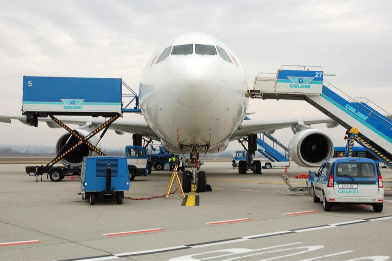 Photo shows ground-handling vehicles and equipment operated by Celebi at an international airport. (Photo via celebiaviation.com)
