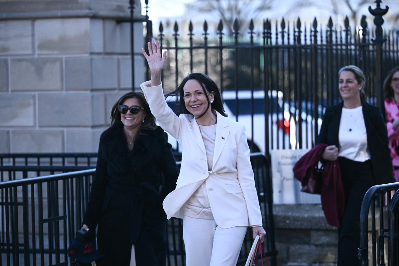 Machado gifts Nobel medal to Trump, leaves with gift bag