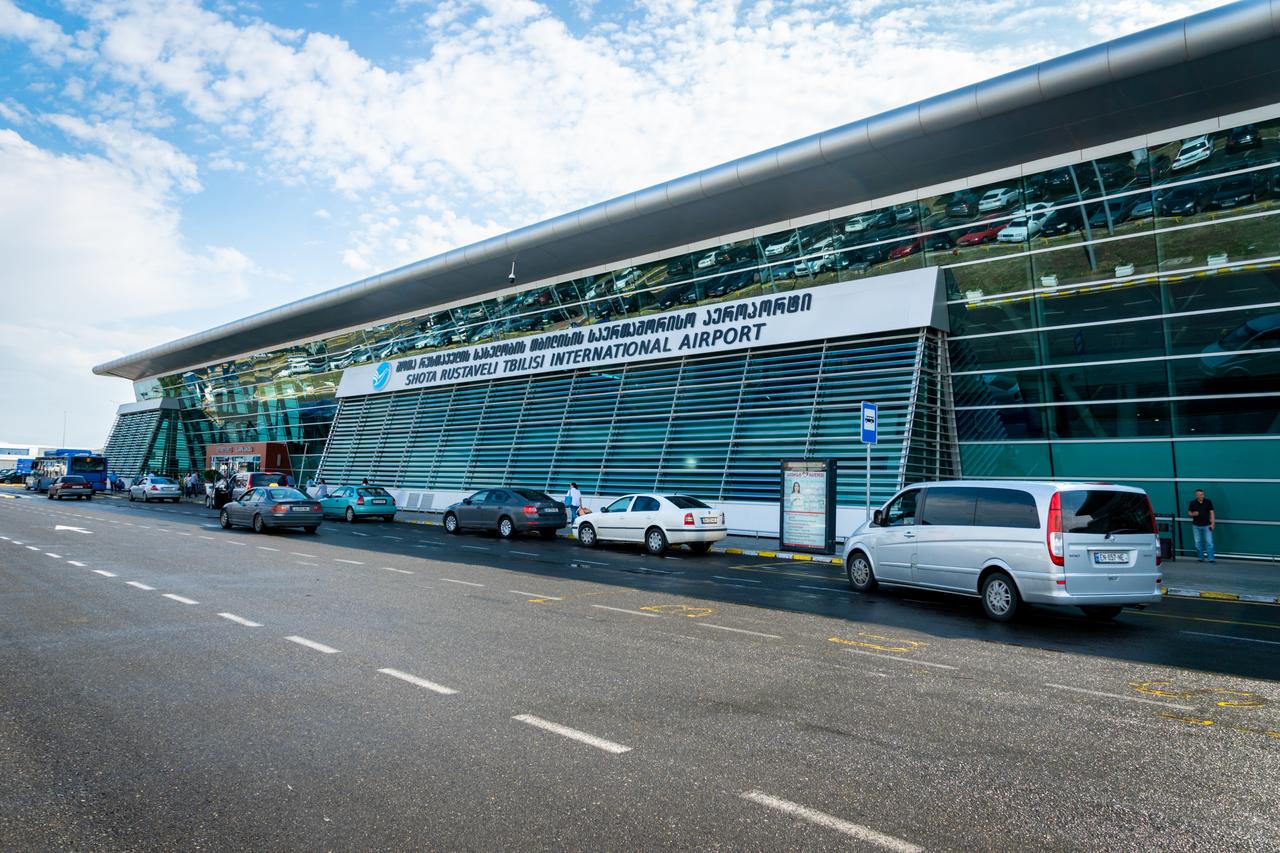 Exterior view of the departure terminal at Tbilisi International Airport in Georgia, August 2018. (Adobe Stock Photo)