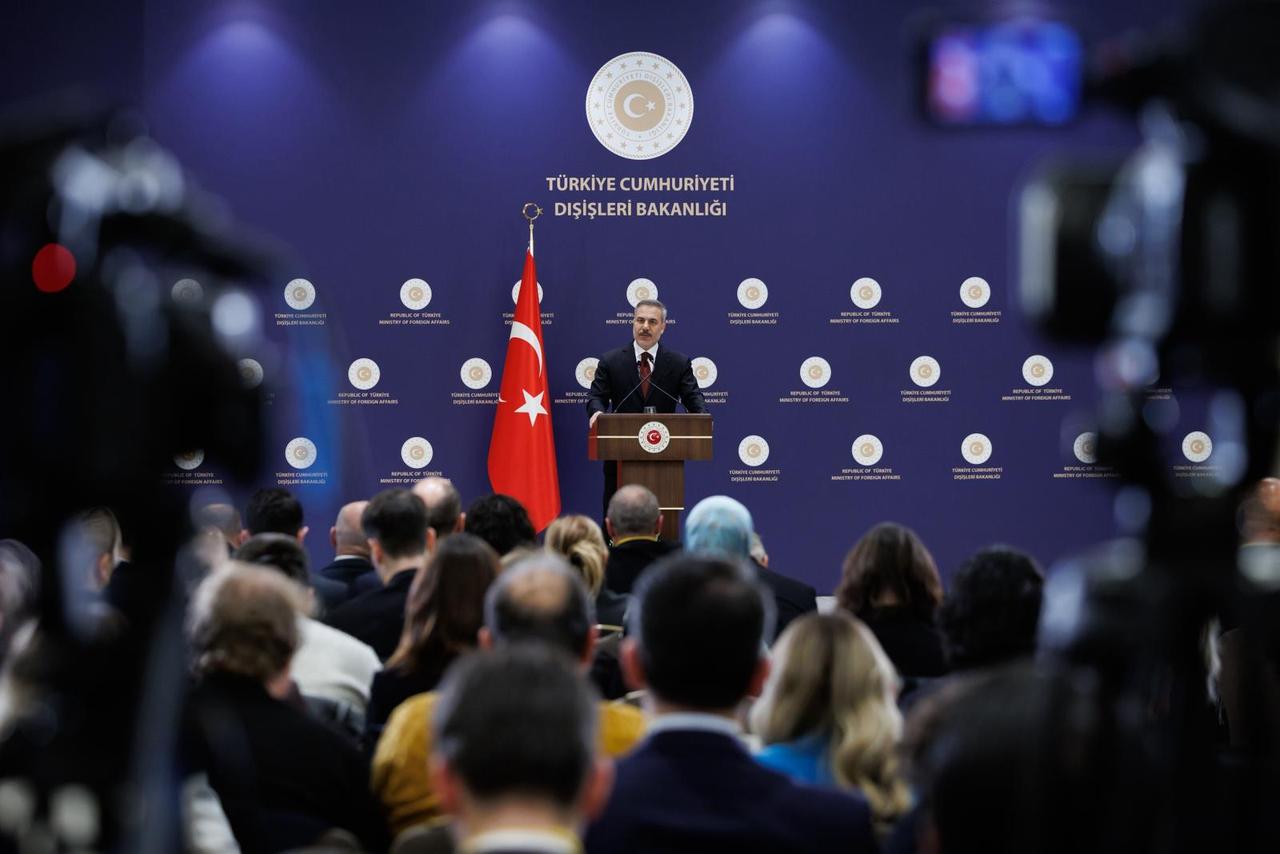 Turkish Foreign Minister Hakan Fidan speaks during a press conference in Istanbul, Türkiye, on January 15, 2026. (AA Photo)