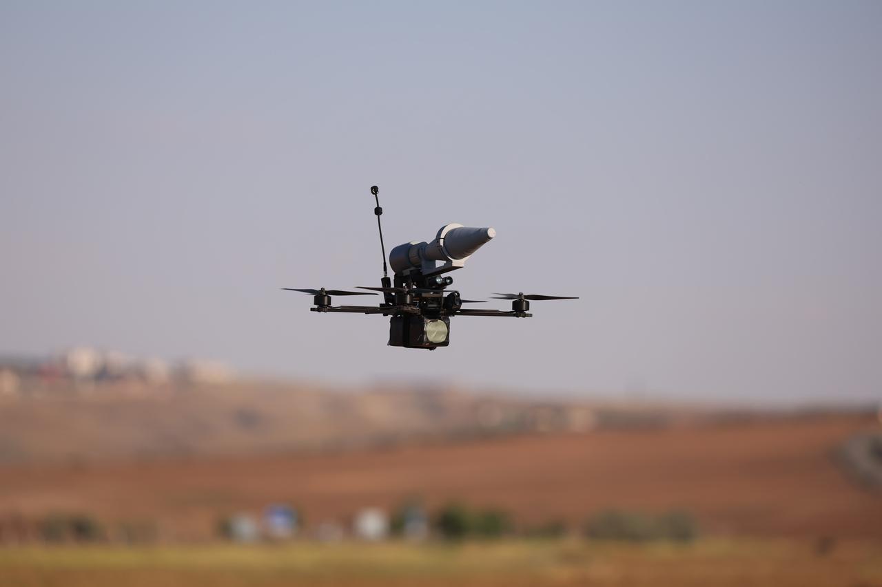 STM's Kargu FPV kamikaze drone during its tests at an unspecified location and time. (Photo via STM)
