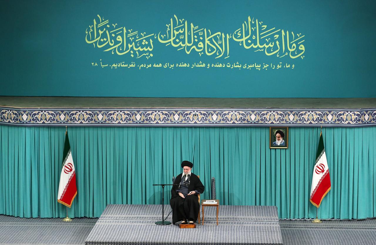 Iran’s Supreme Leader Ali Khamenei makes assessments regarding the protests in Iran as he attends a program held in the capital Tehran, Iran, Jan. 17, 2026. (Photo via Iranian Leader Press Office)