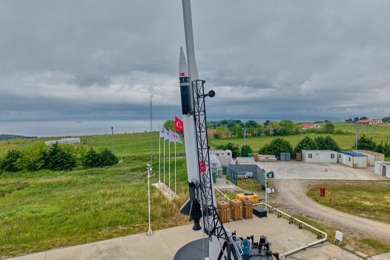 View from a test conducted with a two-stage hybrid rocket system developed by Türkiyes DeltaV on June 5, 2025. (AA Photo)