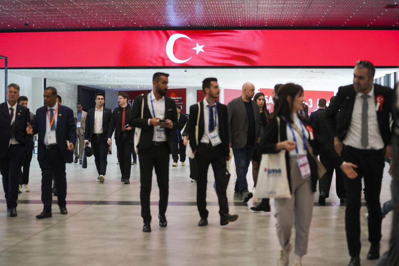 People visit the stands of different companies at the International Defense, Aerospace and Space Industry Fair SAHA EXPO 2024 at Istanbul Fair Center on October 24, 2024, in Istanbul, Turkiye. (AA Photo)