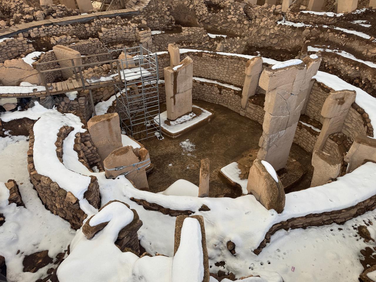 A view of stone pillars and circular structures at the UNESCO-listed Gobeklitepe archaeological site near Sanliurfa, southeastern Türkiye, often described as the world’s oldest known monumental sanctuary. (AA Photo)