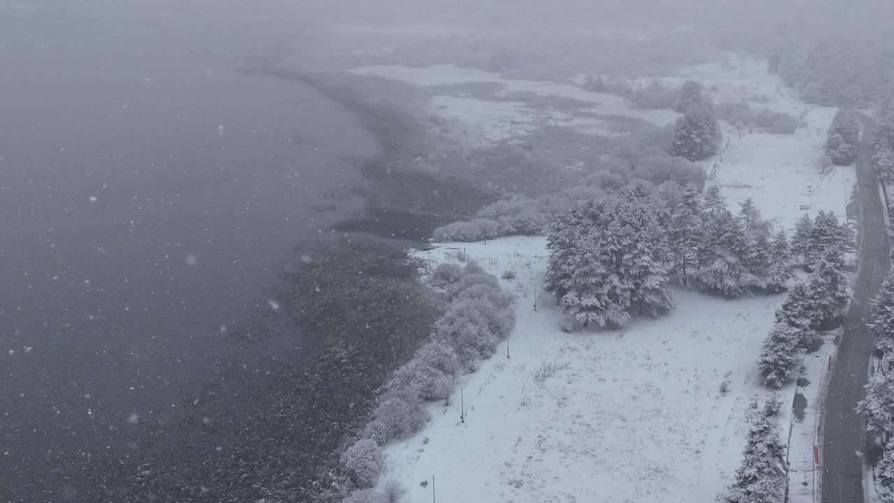 An aerial view of Abant Lake National Park in Bolu, Türkiye. (IHA Photo)