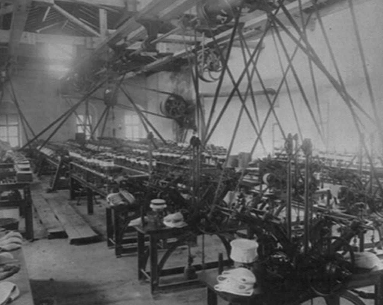 A view fo the interior of the Imperial Fez Factory, Istanbul, Türkiye, 19th century. (Photo via Abdullah Freres)