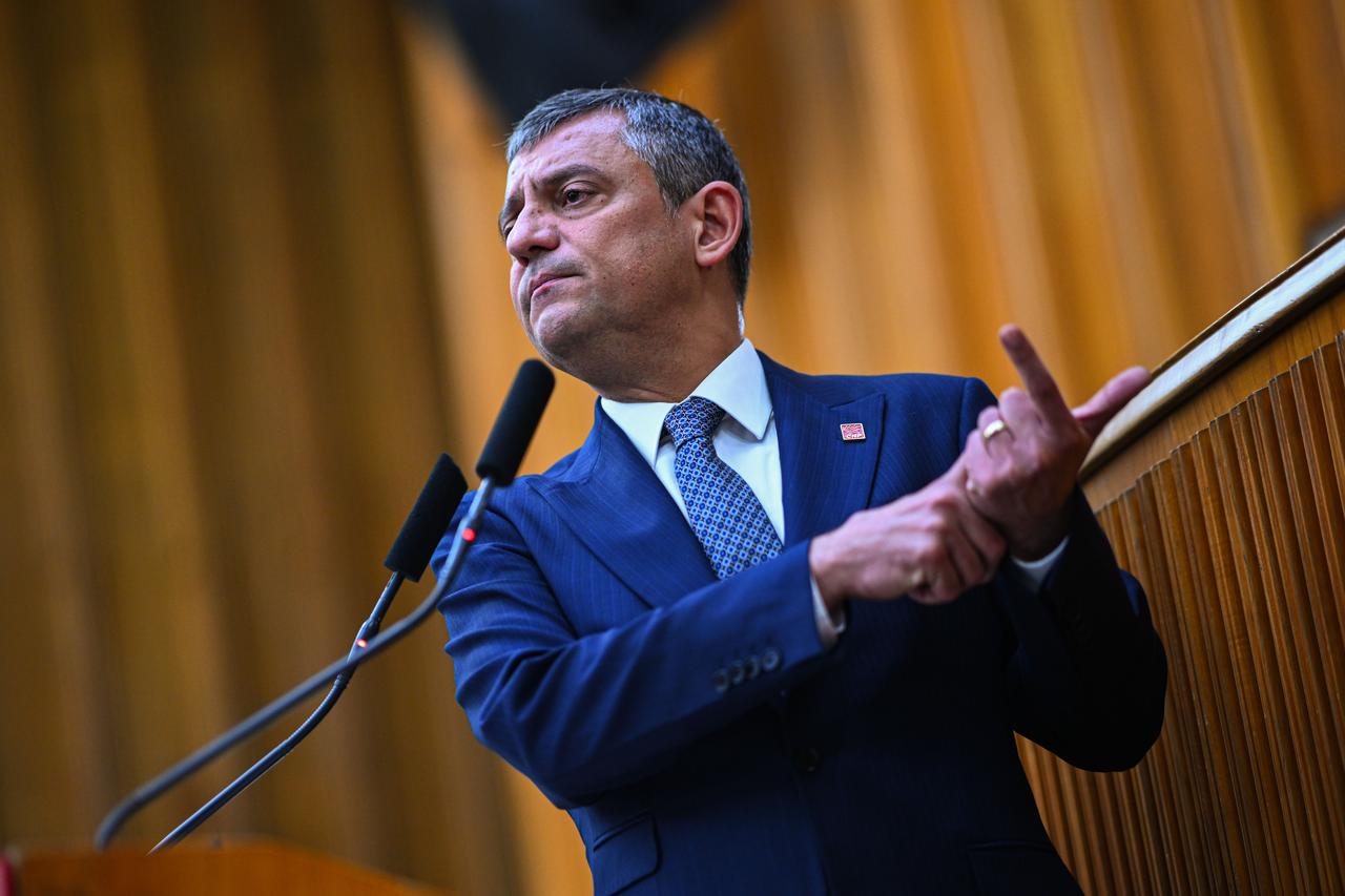 Leader of the Republican People's Party (CHP) Ozgur Ozel speaks during his party's group meeting at the Turkish Parliament in Ankara on December 23, 2025. (AA Photo)