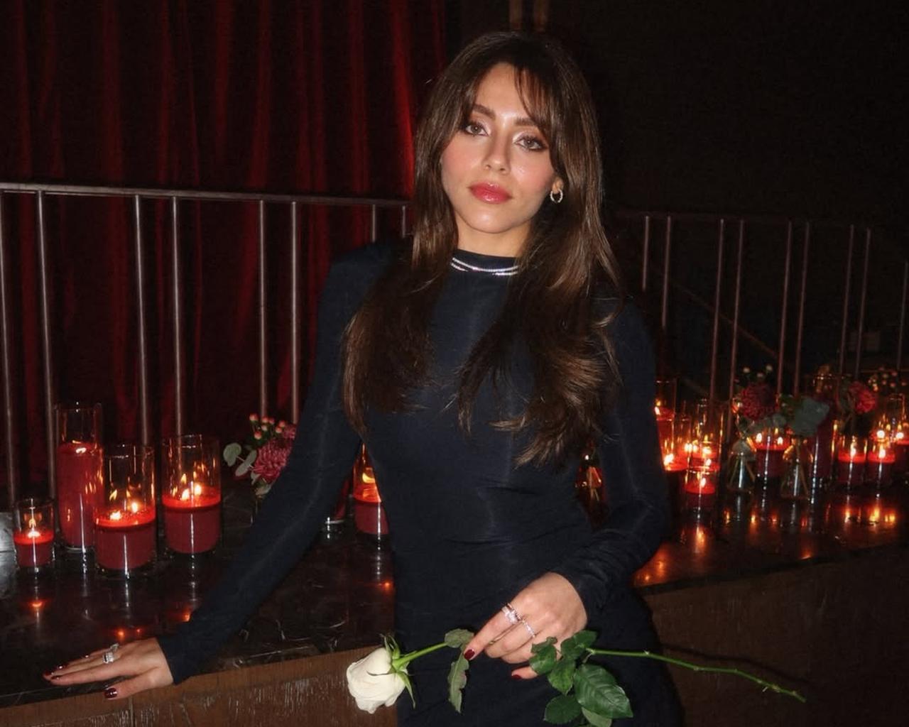 Sila Turkoglu attends an event dressed in full-black, December 11, 2025. (Photo via Instagram / @silaaturkoglu)