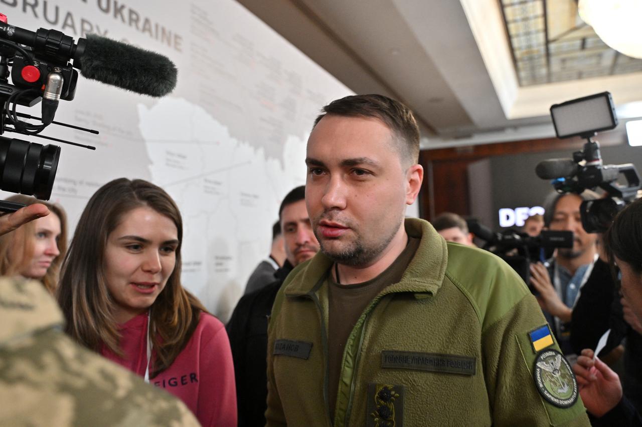 Head of Ukraine's Military Intelligence Kyrylo Budanov speaks with journalists during the "Ukraine Year 2024" forum in Kyiv on February 25, 2024. (AFP File Photo)