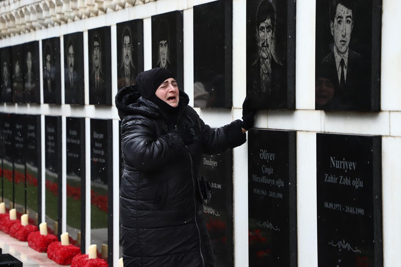 Azerbaijanis commemorated the victims of the January 20, 1990 “Black January” massacre at Baku’s Martyrs’ Alley, honoring a symbol of the nation’s independence in Baku, Azerbaijan on January 20, 2026. (AA Photo)