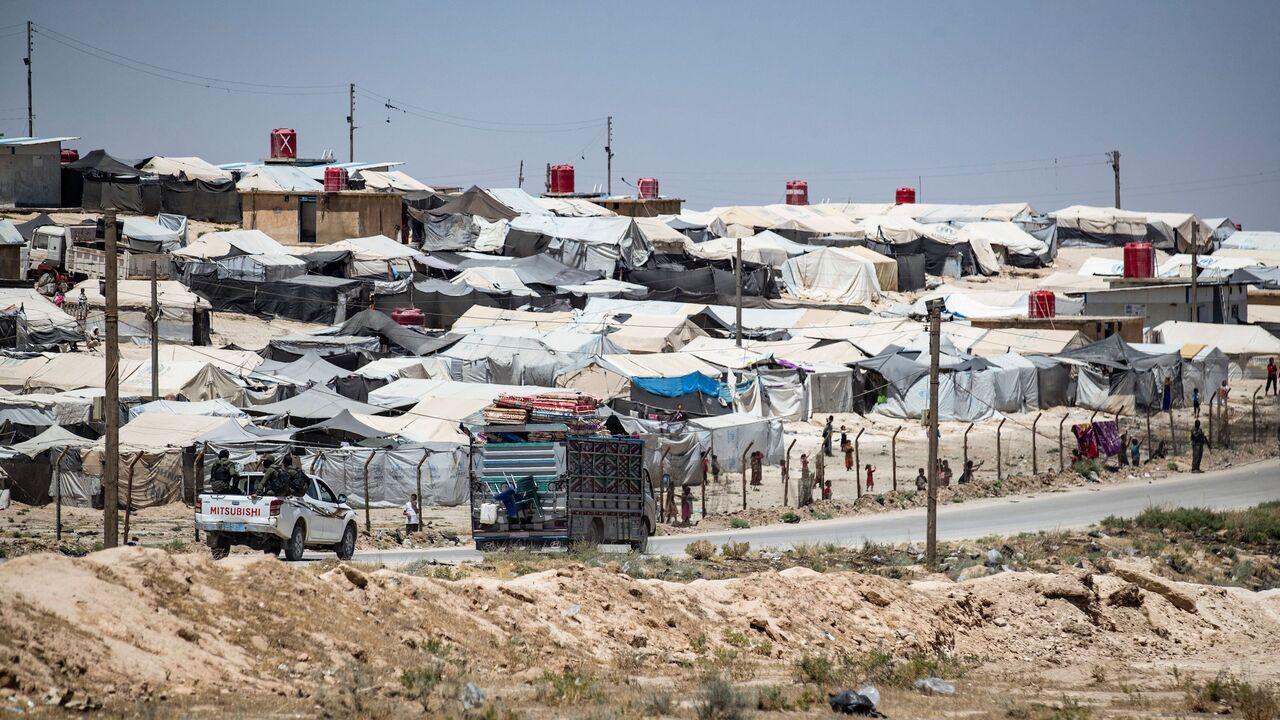 A general view shows the SDF-run Al-Hol camp, which holds relatives of suspected Daesh members, in the Syria's Hasakah, on June 2, 2021. (AFP Photo)