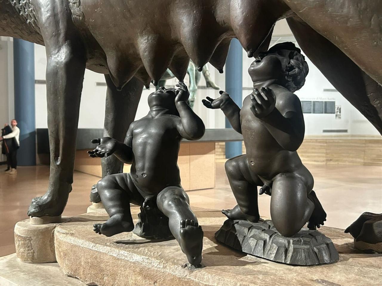 Lupa Capitolina, the she-wolf with Romulus and Remus, at Capitoline Museum, Rome, Italy, Dec. 29, 2024. (Photo by Koray Erdogan/Türkiye Today)