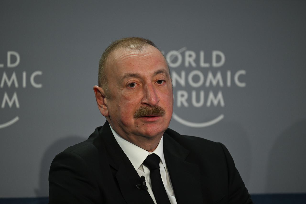 Azerbaijani President Ilham Aliyev attends the World Economic Forum (WEF) Annual Meeting in Davos, Switzerland on January 20, 2026. (AA Photo)