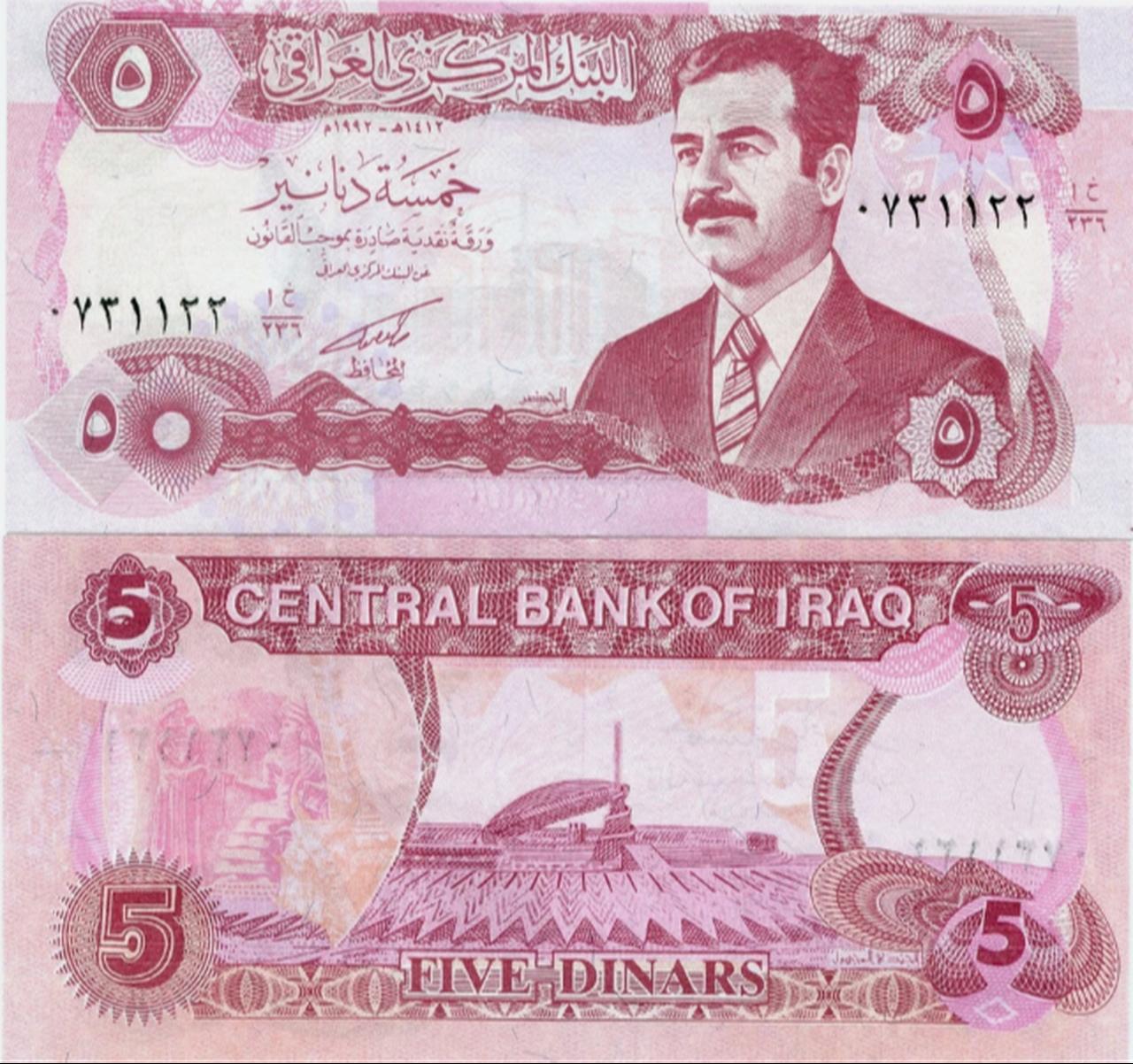 An old banknote featuring a picture of former Iraqi President Saddam Hussein ( Photo via ebay. )