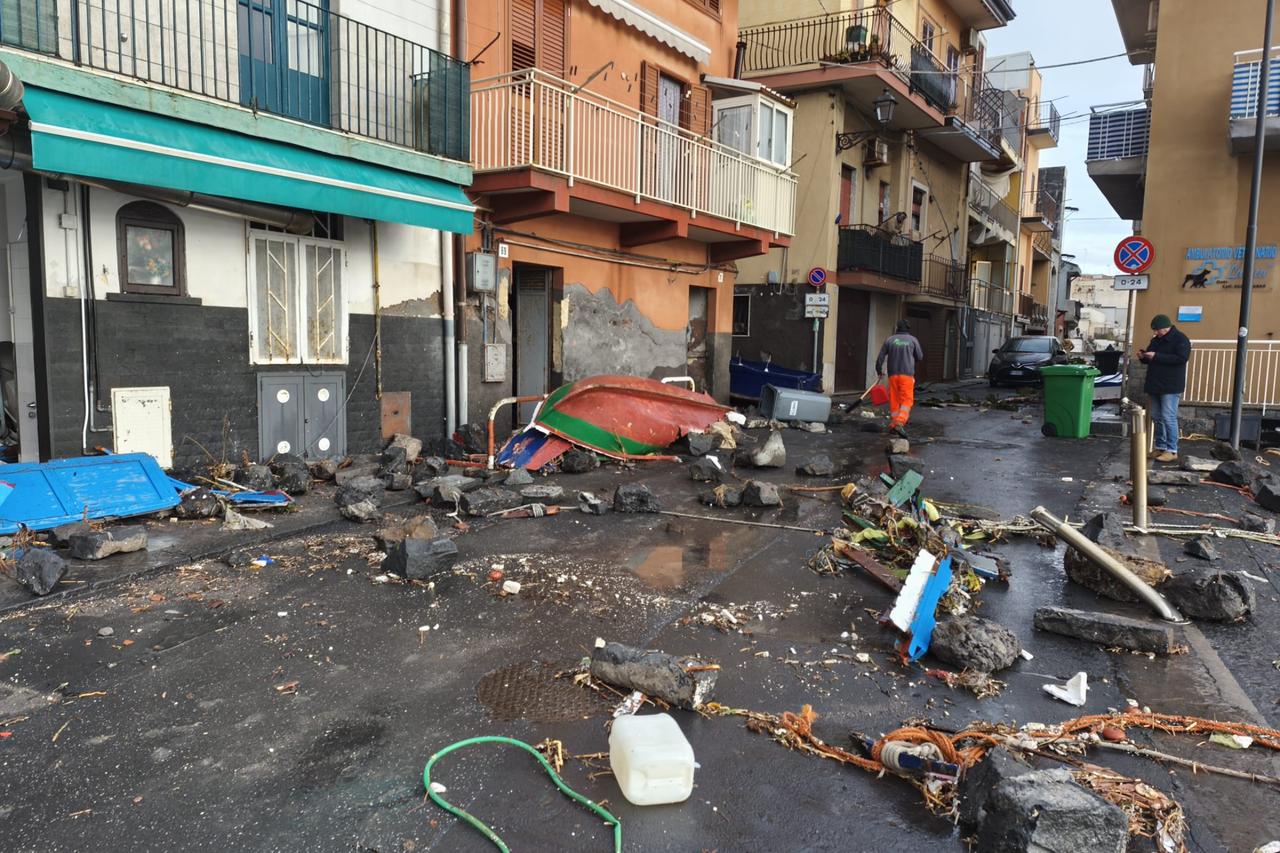 Coastal towns in southern Italy left battered as Cyclone Harry rips up waterfronts