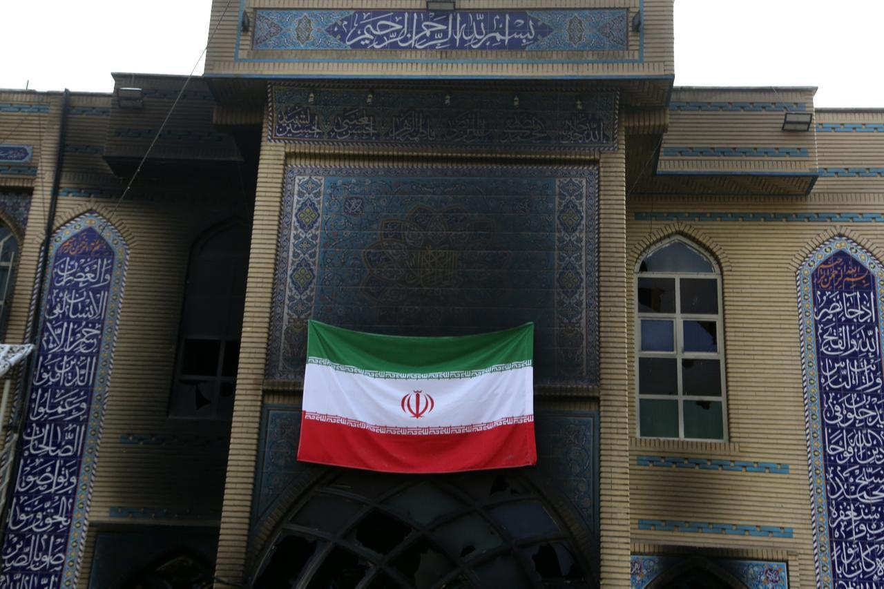 A damaged building during mass protests in Tehran, Iran, January 26, 2025. (AA Photo)