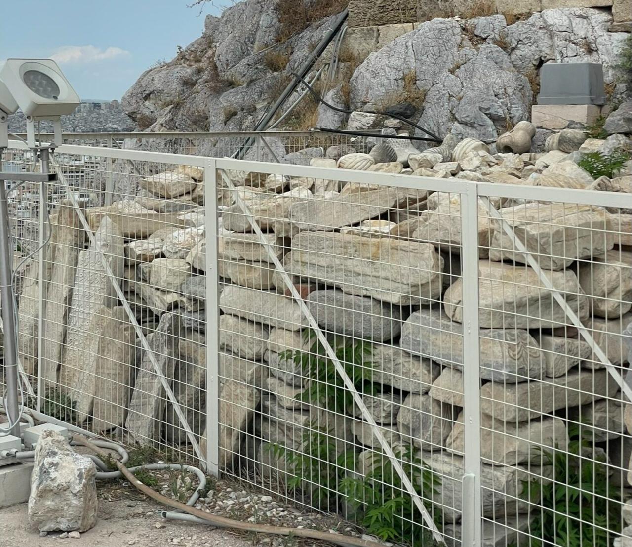 Ottoman tombstones randomly stacked, Acropolis of Athens, Greece, July 26, 2024. (Photo by Koray Erdogan/Türkiye Today)