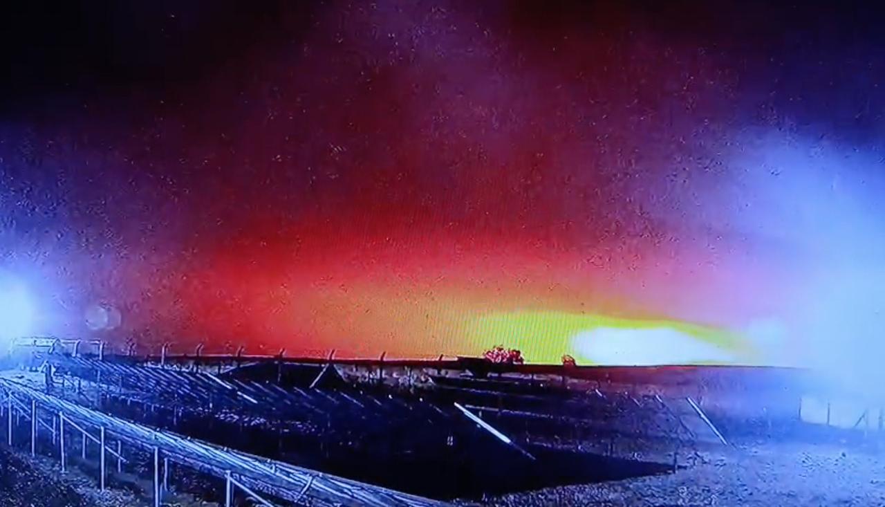 A capture from security camera footage shows the moment of a Libya-bound business jet carrying Libyan Chief of Staff General Muhammad Ali Ahmed Al-Haddad crashes in Ankara’s Haymana district, Dec. 23, 2025. (AA Photo)