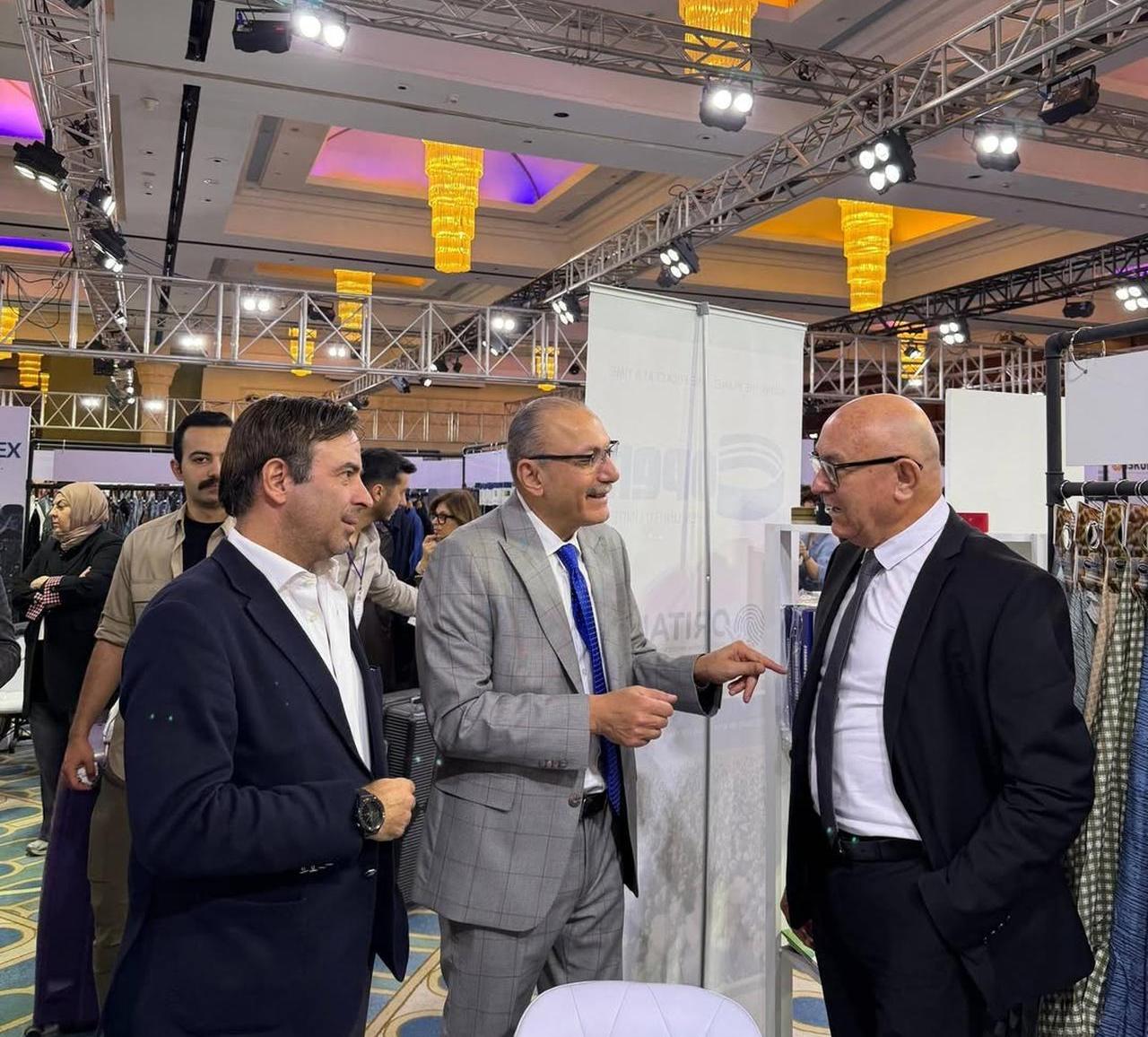 Turkish Ambassador Saleh Mutlu Shen met with Mustafa Denizer, chairman of the Turkish-Egyptian Business Council, at the second Cairo Denim & Jeans exhibition (photo via Instagram / @Salih Mutlu Sen).