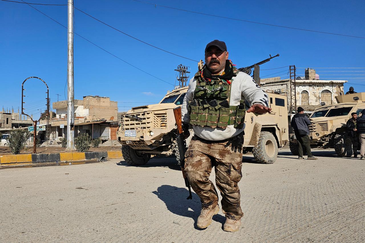 A terrorist organization YPG/SDF member at city of Hasakah, in northeastern Syria, on January 20, 2026. (AFP Photo)